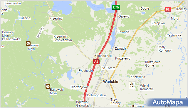 mapa Płochocinek, Płochocinek na mapie Targeo