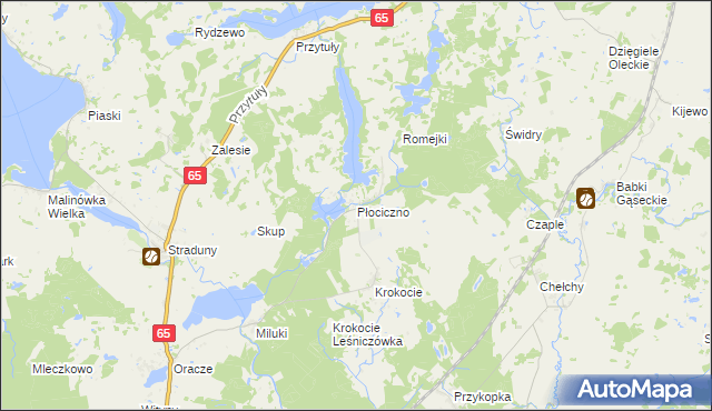 mapa Płociczno gmina Ełk, Płociczno gmina Ełk na mapie Targeo