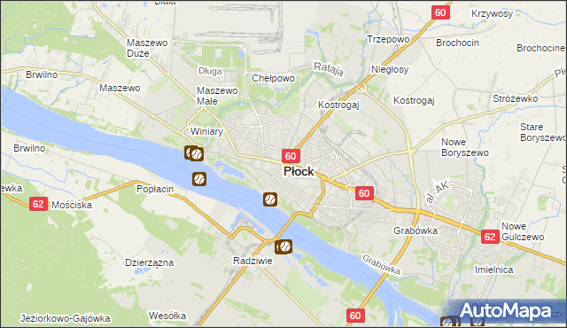 mapa Płock, Płock na mapie Targeo