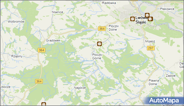 mapa Płóczki Górne, Płóczki Górne na mapie Targeo