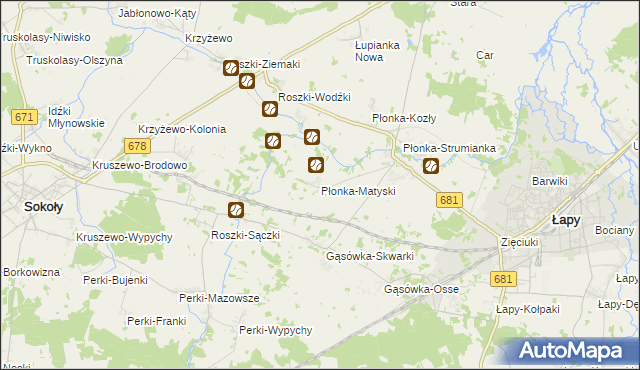 mapa Płonka-Matyski, Płonka-Matyski na mapie Targeo