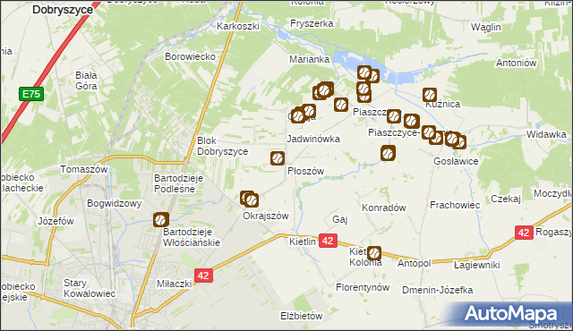 mapa Płoszów, Płoszów na mapie Targeo