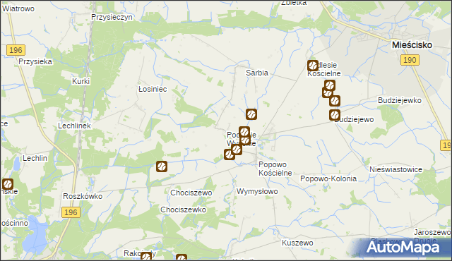 mapa Podlesie Wysokie, Podlesie Wysokie na mapie Targeo