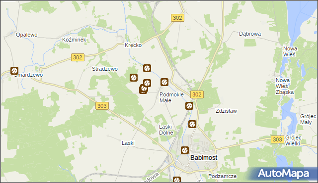 mapa Podmokle Małe, Podmokle Małe na mapie Targeo