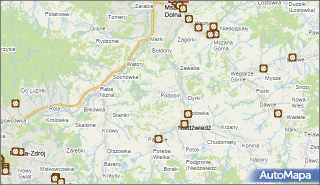 mapa Podobin, Podobin na mapie Targeo