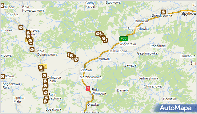 mapa Podwilk, Podwilk na mapie Targeo