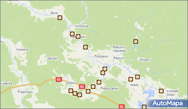 mapa Podzałuki, Podzałuki na mapie Targeo