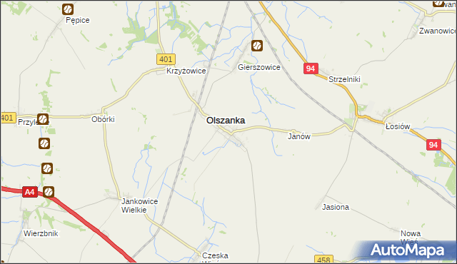 mapa Pogorzela gmina Olszanka, Pogorzela gmina Olszanka na mapie Targeo