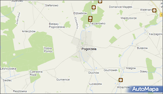 mapa Pogorzela powiat gostyński, Pogorzela powiat gostyński na mapie Targeo