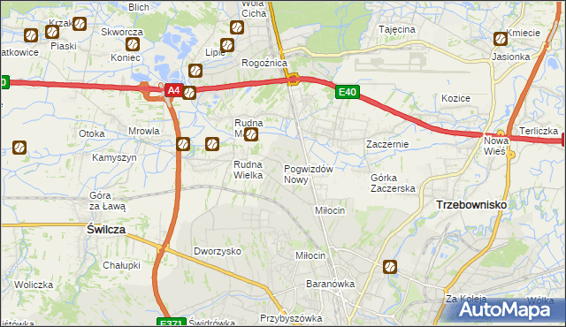 mapa Pogwizdów Nowy, Pogwizdów Nowy na mapie Targeo