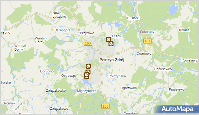 mapa Połczyn-Zdrój, Połczyn-Zdrój na mapie Targeo