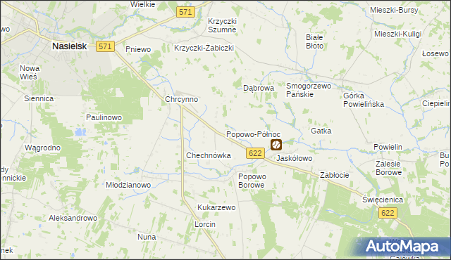 mapa Popowo-Północ, Popowo-Północ na mapie Targeo