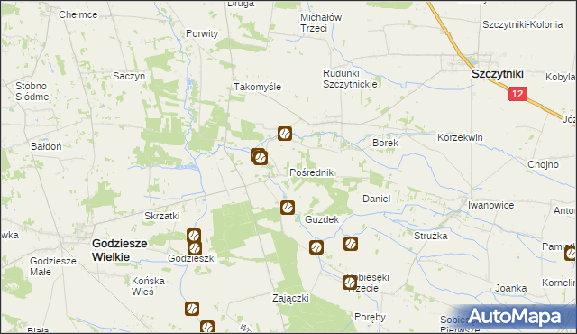 mapa Pośrednik, Pośrednik na mapie Targeo