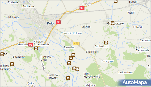 mapa Powiercie, Powiercie na mapie Targeo