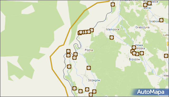 mapa Późna, Późna na mapie Targeo