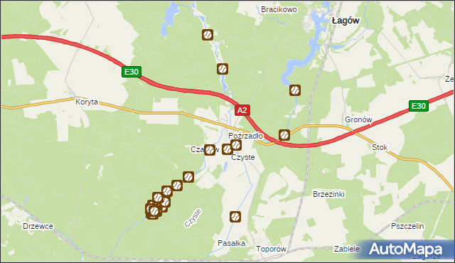 mapa Poźrzadło, Poźrzadło na mapie Targeo