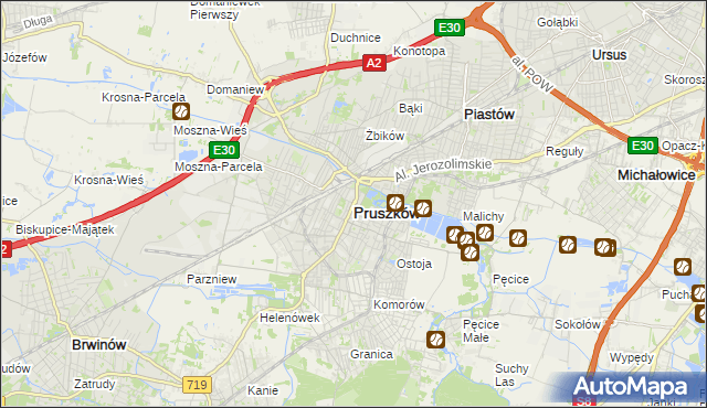 mapa Pruszków, Pruszków na mapie Targeo