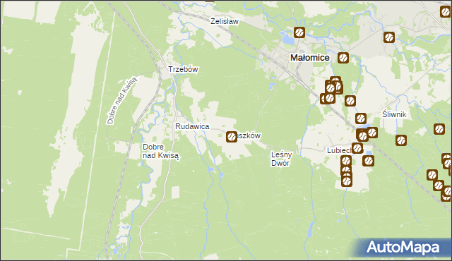 mapa Pruszków gmina Żagań, Pruszków gmina Żagań na mapie Targeo