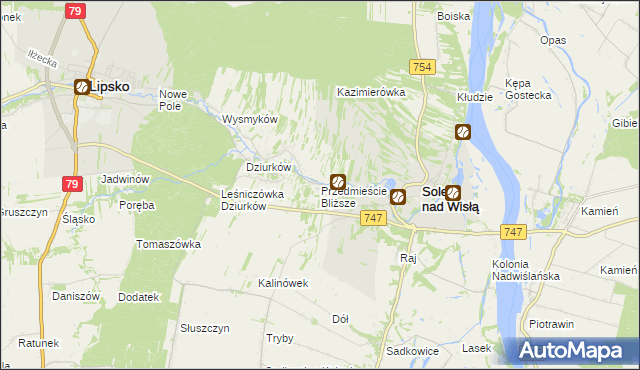 mapa Przedmieście Bliższe, Przedmieście Bliższe na mapie Targeo