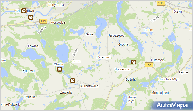 mapa Przemyśl gmina Sieraków, Przemyśl gmina Sieraków na mapie Targeo