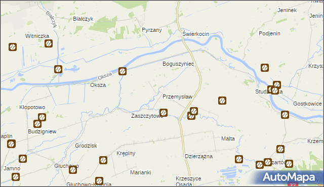 mapa Przemysław gmina Krzeszyce, Przemysław gmina Krzeszyce na mapie Targeo