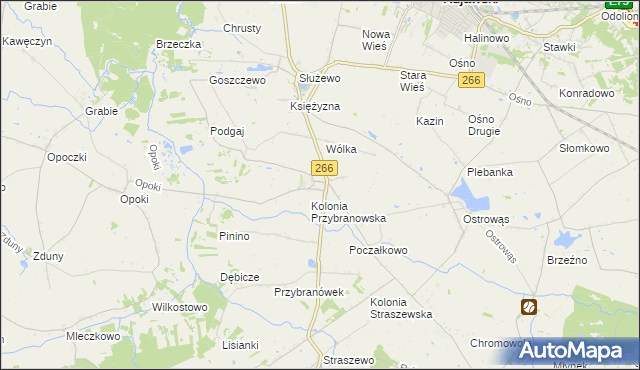 mapa Przybranowo, Przybranowo na mapie Targeo