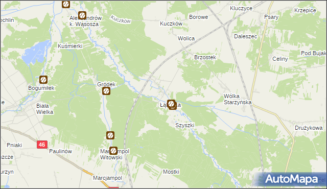 mapa Przyłęk gmina Szczekociny, Przyłęk gmina Szczekociny na mapie Targeo