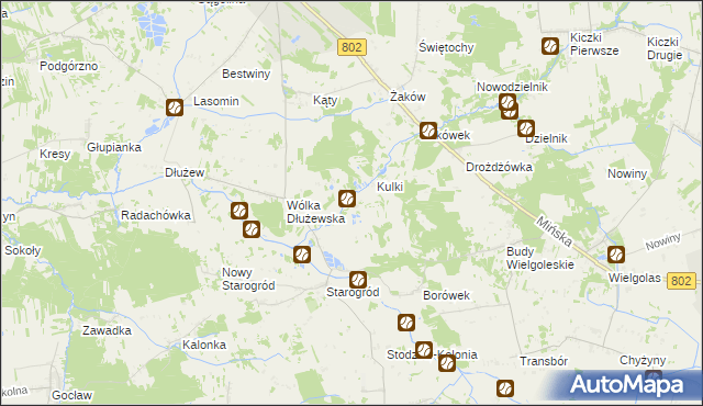 mapa Ptaki gmina Siennica, Ptaki gmina Siennica na mapie Targeo