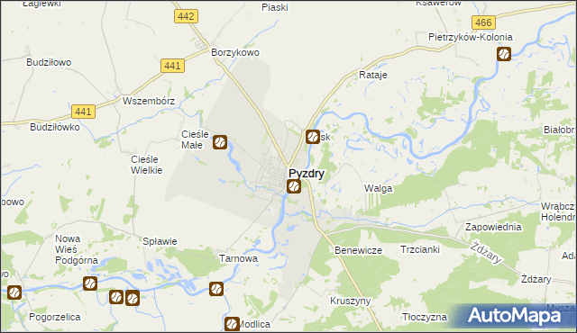 mapa Pyzdry, Pyzdry na mapie Targeo