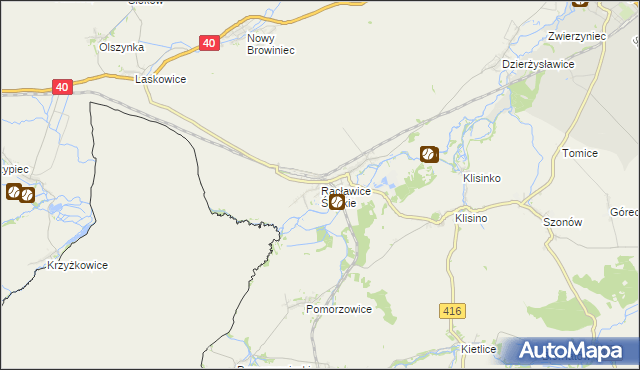 mapa Racławice Śląskie, Racławice Śląskie na mapie Targeo