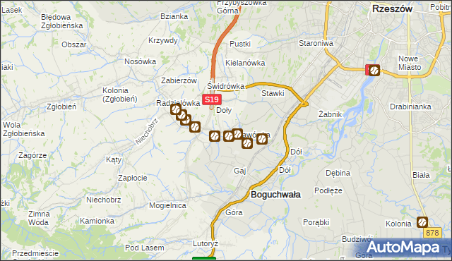 mapa Racławówka, Racławówka na mapie Targeo