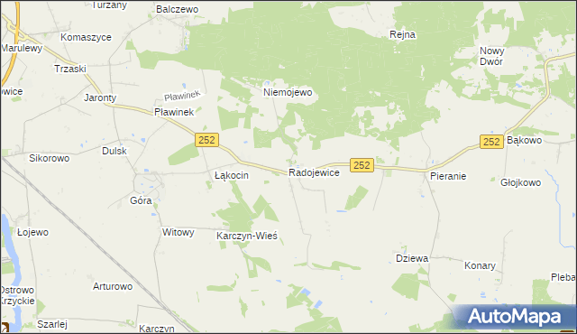 mapa Radojewice, Radojewice na mapie Targeo