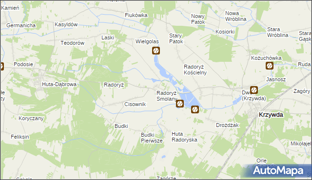 mapa Radoryż Smolany, Radoryż Smolany na mapie Targeo