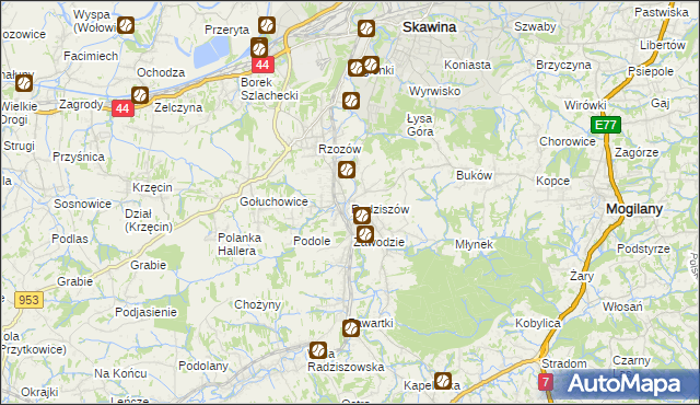 mapa Radziszów, Radziszów na mapie Targeo