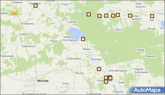 mapa Rawa, Rawa na mapie Targeo