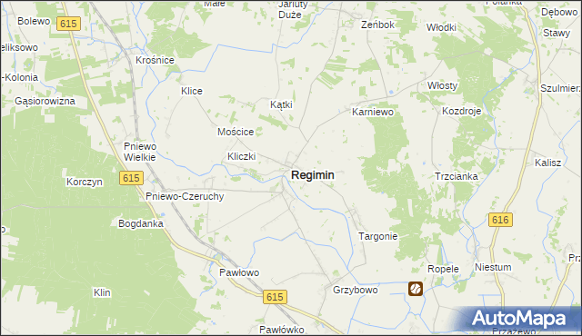 mapa Regimin, Regimin na mapie Targeo