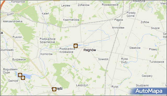 mapa Regnów, Regnów na mapie Targeo