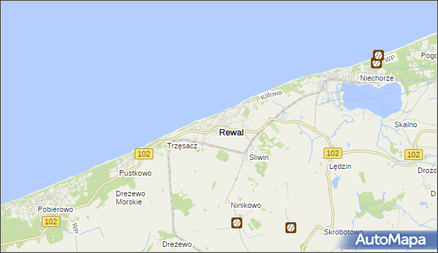 mapa Rewal, Rewal na mapie Targeo