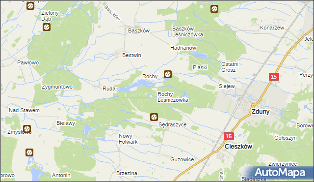 mapa Rochy Leśniczówka, Rochy Leśniczówka na mapie Targeo