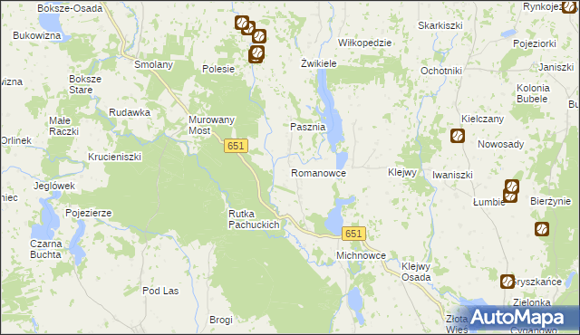 mapa Romanowce, Romanowce na mapie Targeo