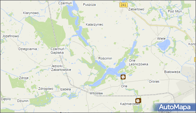 mapa Rościmin, Rościmin na mapie Targeo