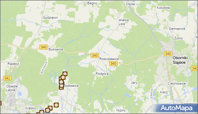 mapa Rościsławice, Rościsławice na mapie Targeo