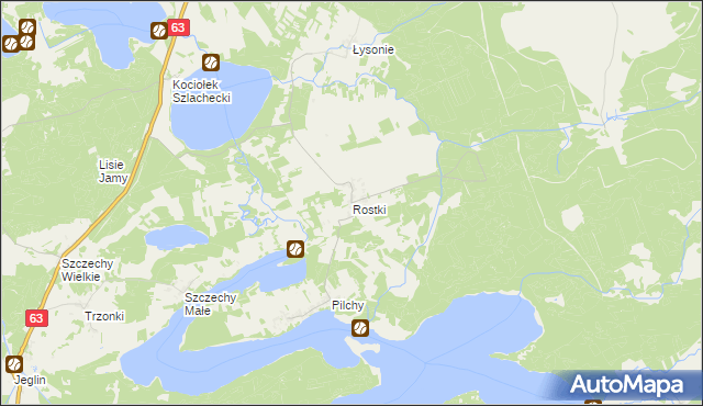 mapa Rostki gmina Pisz, Rostki gmina Pisz na mapie Targeo