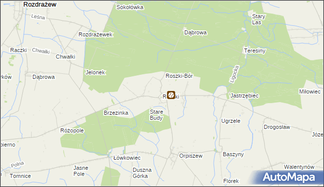 mapa Roszki, Roszki na mapie Targeo