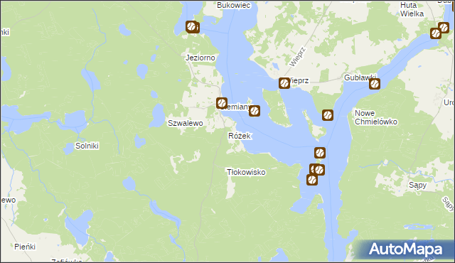 mapa Różek, Różek na mapie Targeo