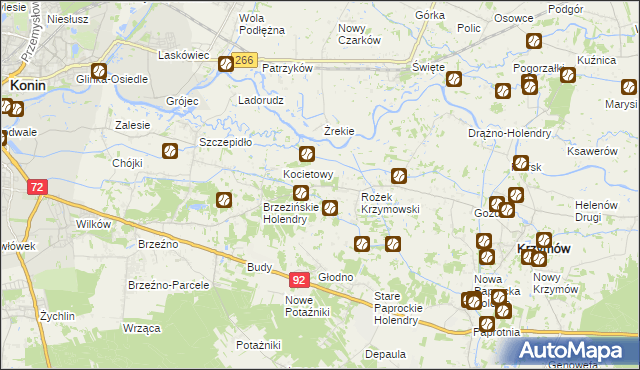 mapa Rożek Brzeziński, Rożek Brzeziński na mapie Targeo