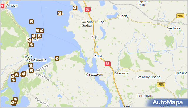 mapa Ruda gmina Miłki, Ruda gmina Miłki na mapie Targeo