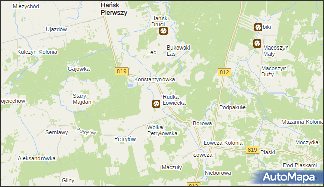 mapa Rudka Łowiecka, Rudka Łowiecka na mapie Targeo