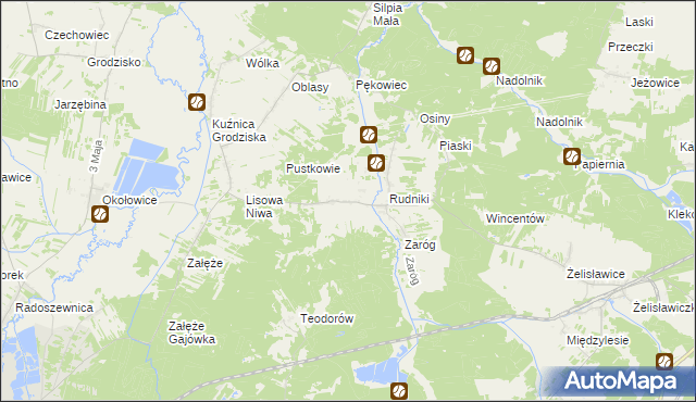 mapa Rudniki-Kolonia, Rudniki-Kolonia na mapie Targeo