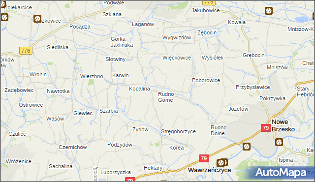 mapa Rudno Górne, Rudno Górne na mapie Targeo